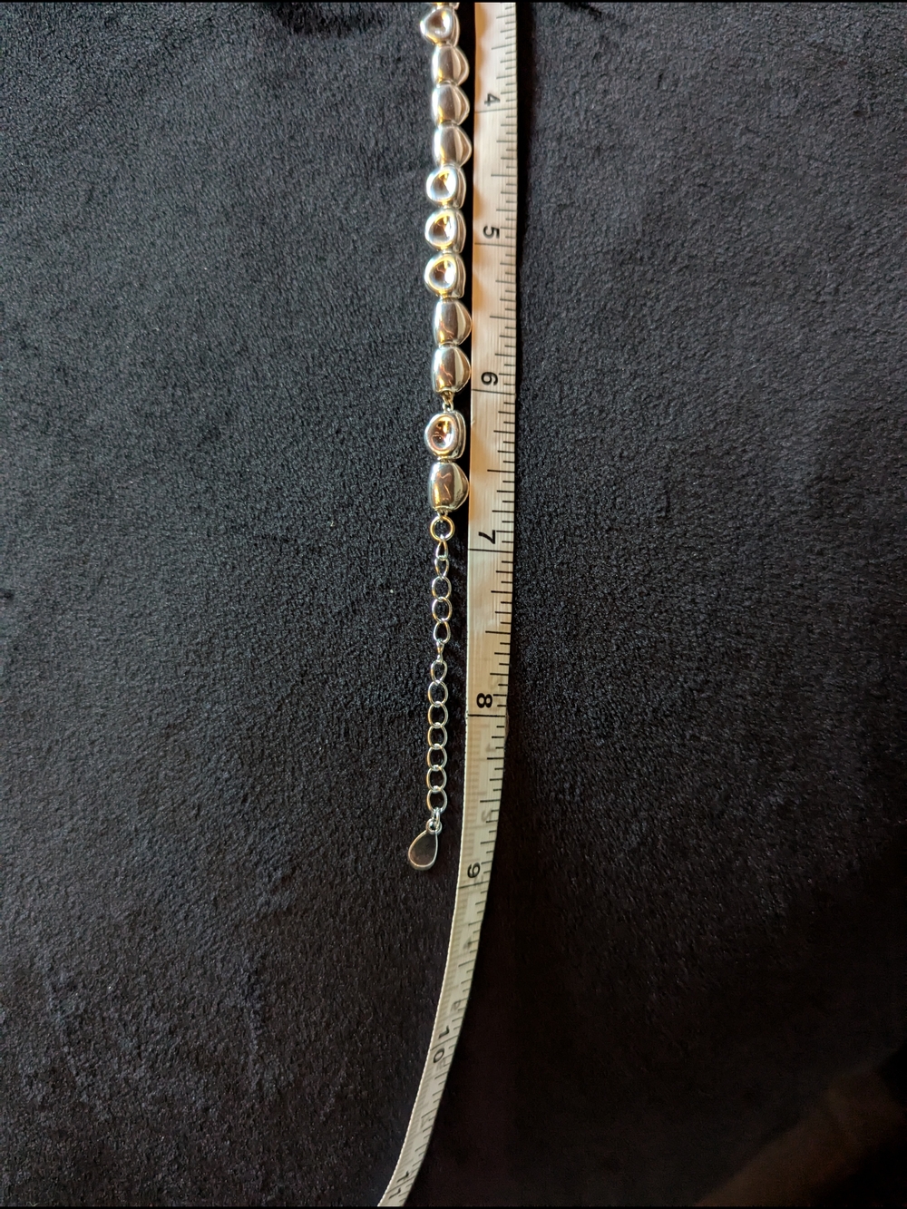 925 Solid Sterling Silver Beaded Bangle Bracelet Minimalist Quiet Luxury Pebbles - Picture 6 of 6
